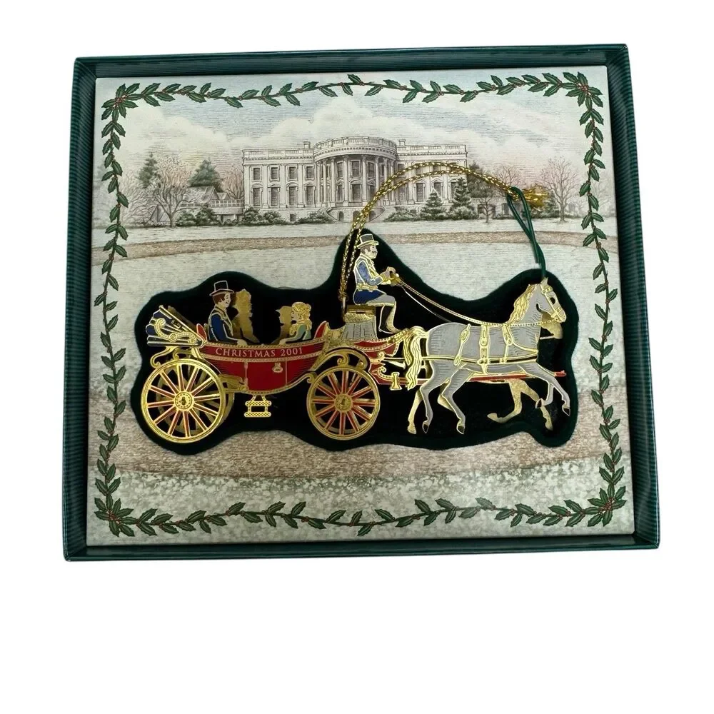 Vtg 2001 The White House Historical Association Christmas Ornament, Box & Insert